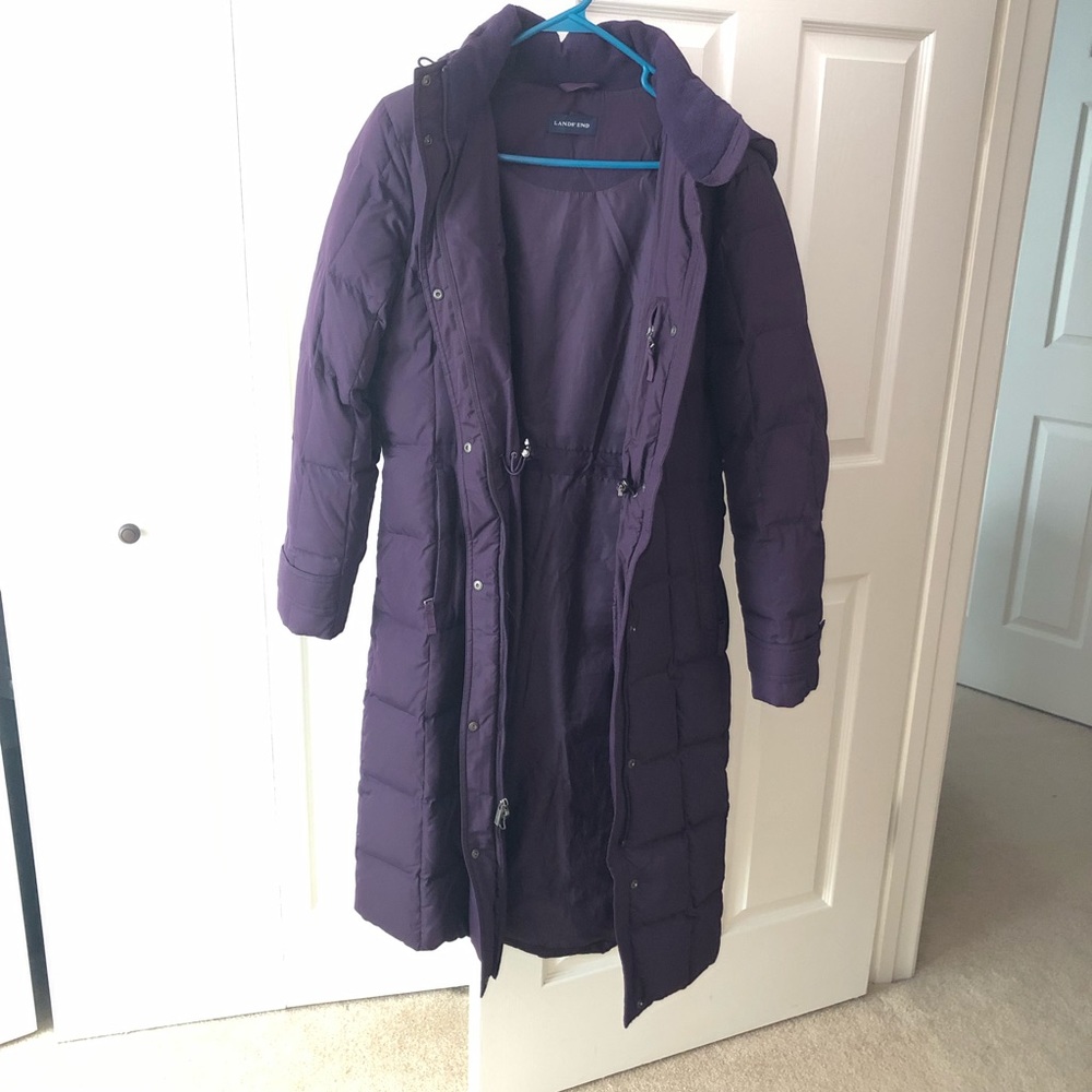 Lands’ End Plum Long Puffer Jacket - size 6/8